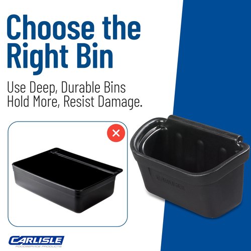 Carlisle FoodService Products CC11SH03 Polycarbonate Silverware Bin for Bussing Cart, 11" Length x 18" Width x 11" Height, Black