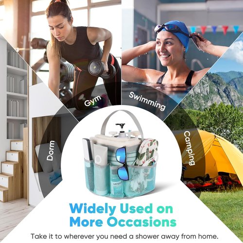EUDELE Mesh Shower Caddy - Portable 8-Pocket Design for Quick Drying & Easy Cleaning | Ideal for Beach, Gym, Travel