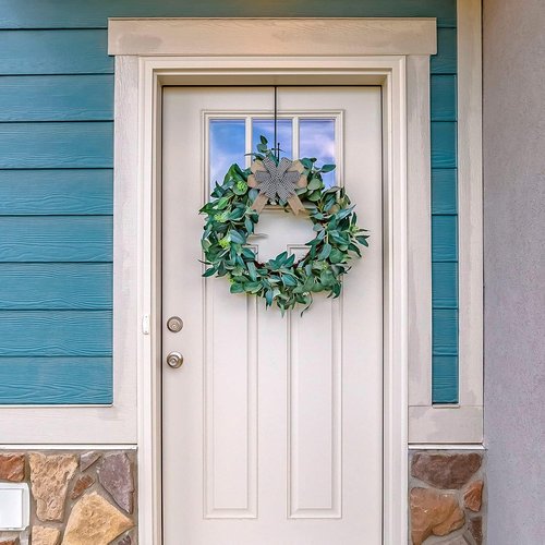 Chuangdi Burlap Wreath Bows - Rustic Buffalo Plaid Decorative Bows for Front Door & DIY Crafts | 6 Pcs, 6.3 Inch Black & White