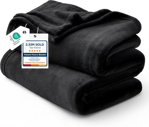Bedsure GentleSoft Fleece Blanket - King Size Black Plush Microfiber, Soft & Cozy, 108x90 Inches