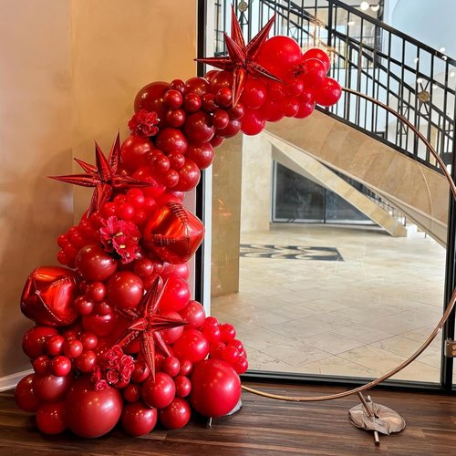 Awenztech Red Balloons - 12 Inch Latex Balloons | 50 Pack for Baby Showers, Weddings & Parties