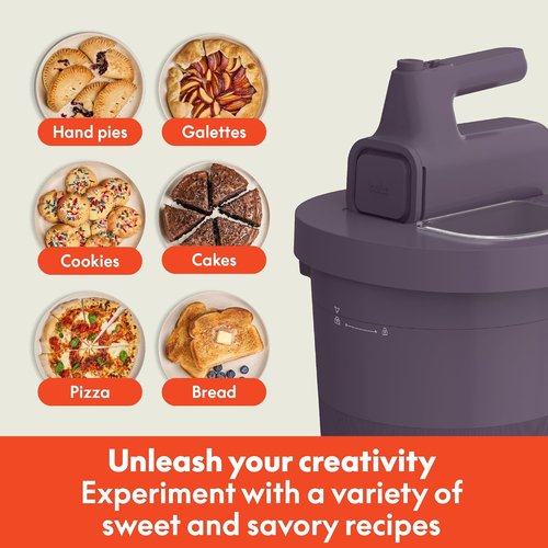 Bella 3.5 Qt Electric Hand & Stand Mixer - 2-in-1 with Bowl, Dough Hook & Whisk - Plum Color