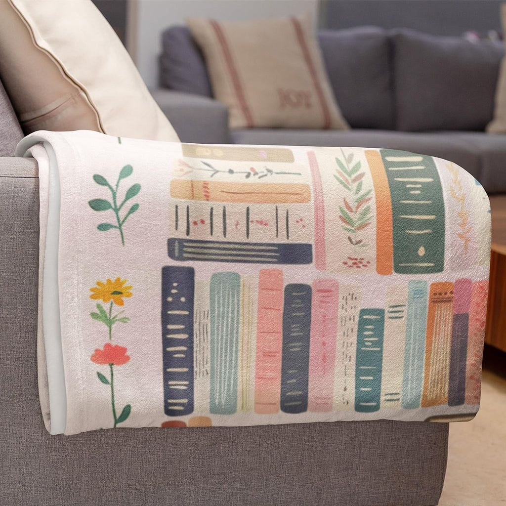 Mahrokh Book Lovers Gifts, Reading Blanket for Readers, Bookish Book Club Reading Librarian Gifts Blanket 60"x50" (Pink)
