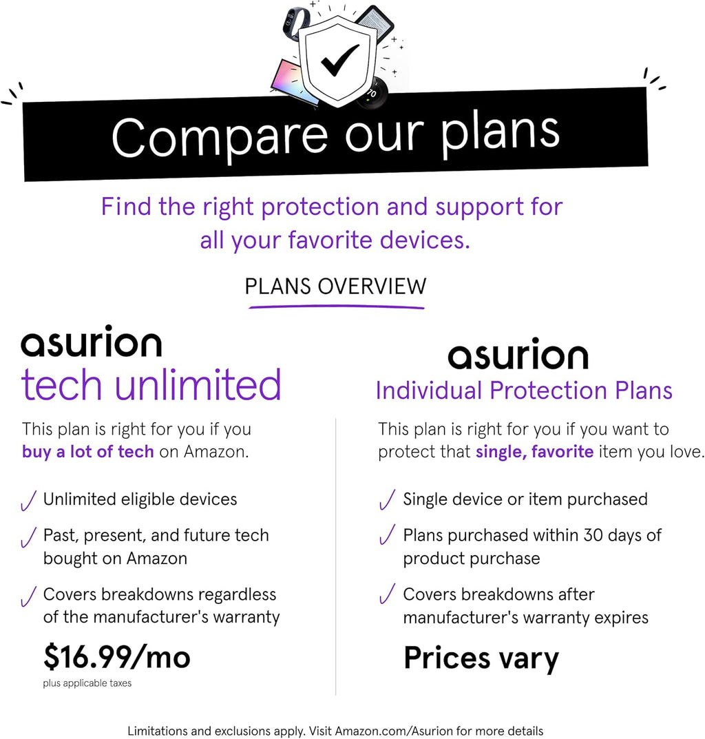 ASURION 3-Year Electronics Protection Plan | Coverage for Devices Priced $50 - $59.99