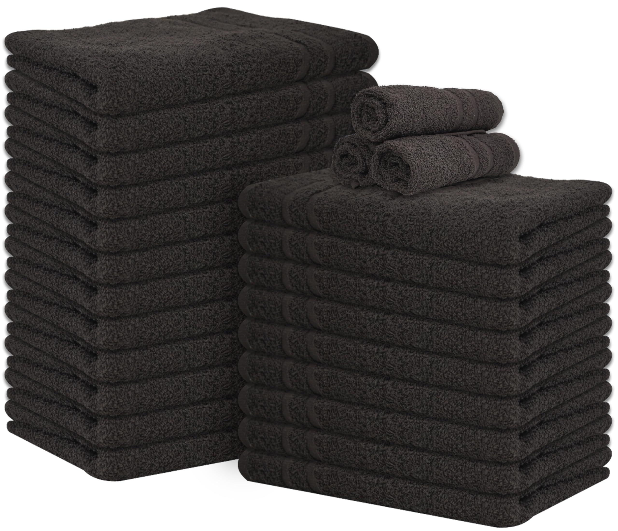 Cinara Bed & Bath Premium 100% Cotton Hand Towels – Soft, Quick Dry & Highly Absorbent – 16x27 Inches, Pack of 24 – Ideal for Bathroom, Salon, Gym, Spa & Everyday Use – Charcoal Grey