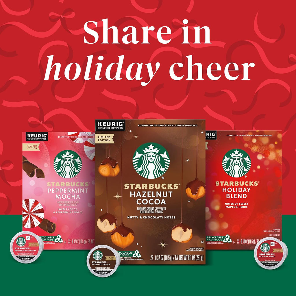 Starbucks Peppermint Mocha K-Cup Coffee Pods - 100% Arabica, Limited Holiday Edition | 60 Pods Total