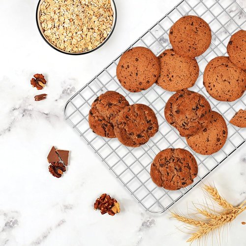 E-far Stainless Steel Baking Sheet Set - 10.5” x 8.3” Cookie Sheet with Cooling Rack | Non-Toxic & Dishwasher Safe