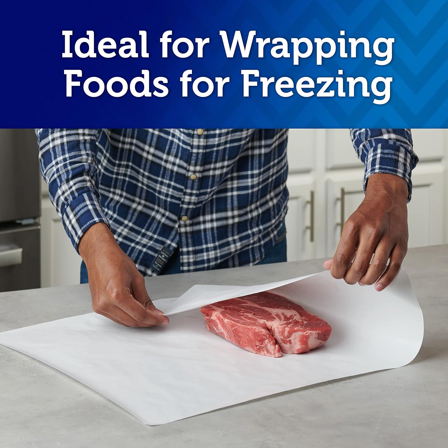 Reynolds Kitchens Freezer Paper - Plastic-Coated for Superior Freshness | 50 Sq Ft Roll