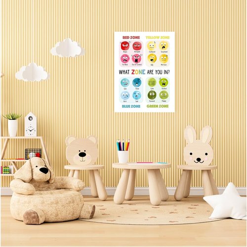 ARBOMG Children's Emotional Charts | Mental Health Posters for Understanding Emotions - 16x24 Unframed