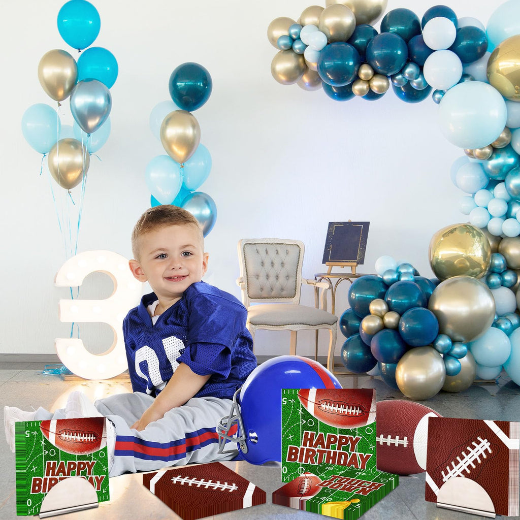 Football Birthday Party Decorations Napkins, 48Pcs Football Party Supplies Paper Touch Down Napkin Brown Football Napkins for Game Day Tailgate Sport Birthday Party Decorations
