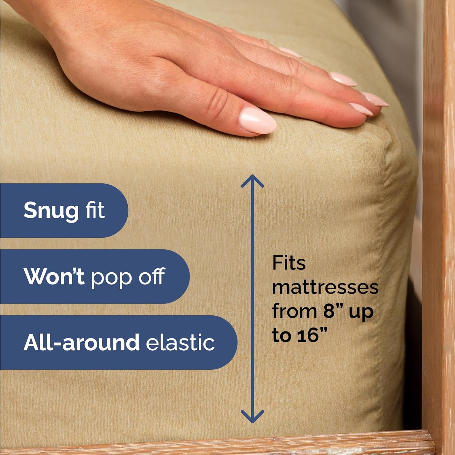 Skiennix Twin Size Sheet Set - Comfy Cooling Bed Sheets for Ultimate Comfort - Tan, Deep Pockets, Soft & Wrinkle-Free