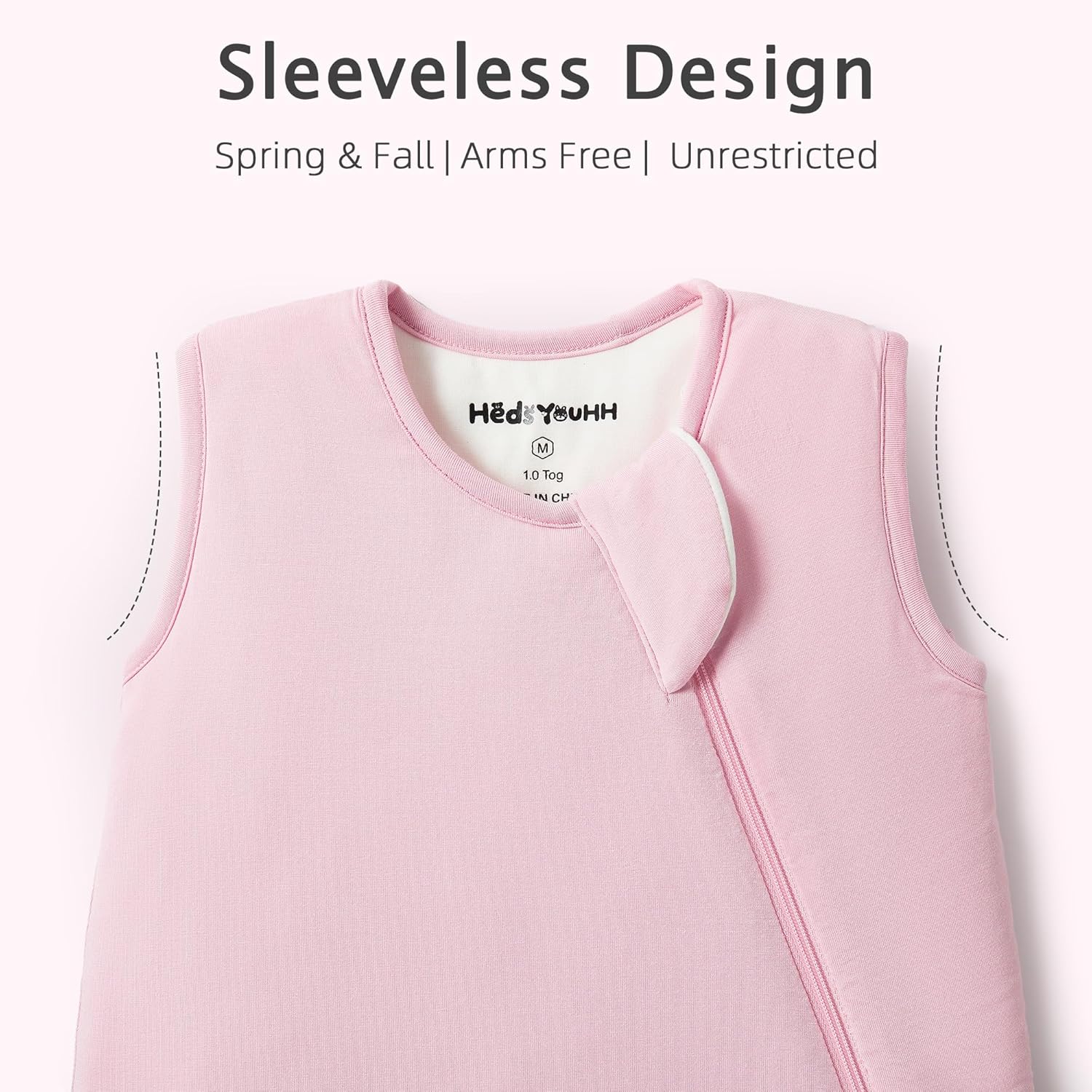 Skiennix Sleep Sack | 1.0 TOG Wearable Blanket for 6-18 Months | Lightweight Bamboo Rayon, Pink, M