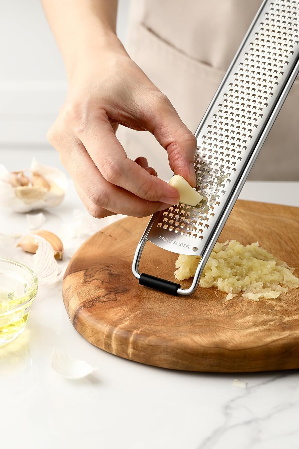 Spring Chef Stainless Steel Lemon Zester Grater - Heavy-Duty Kitchen Tool for Citrus, Cheese & More - Black