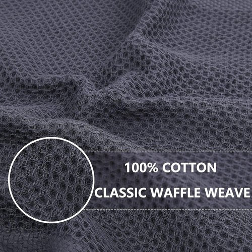 Homaxy 100% Cotton Dish Cloths - Ultra Soft, Absorbent & Quick Drying | 12-Pack, Dark Grey, 12 x 12 Inches