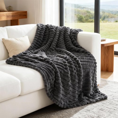 Bedsure GentleSoft Twin Blanket - Super Soft Cozy Grey Blanket for Women | 66x90 Inches