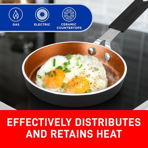 Bakken-Swiss Mini Nonstick Egg Pan & Omelet Pan - Eco-Friendly Copper Skillet [5.5''] - Non-Toxic & Dishwasher Safe