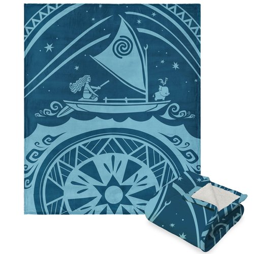 Northwest Moana Silk Touch Sherpa Throw Blanket, 50" x 60", Star Gazer