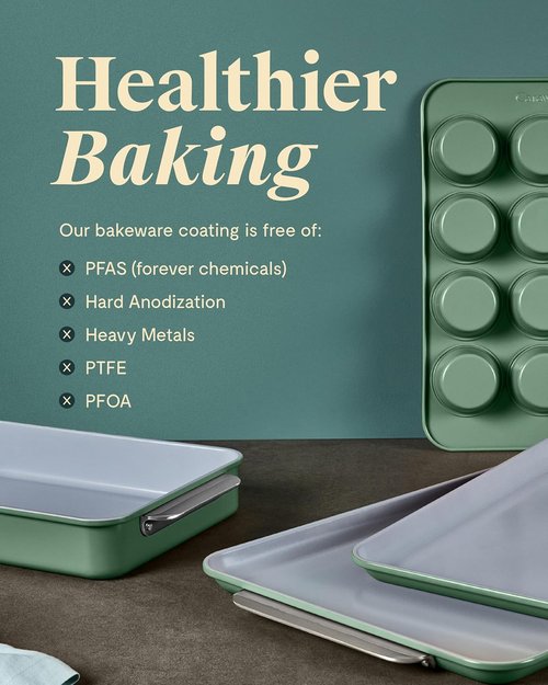 Caraway Nonstick Ceramic Bakeware Set | 5-Piece Assorted Baking Pans & Sheets - Non-Toxic, Slate Color