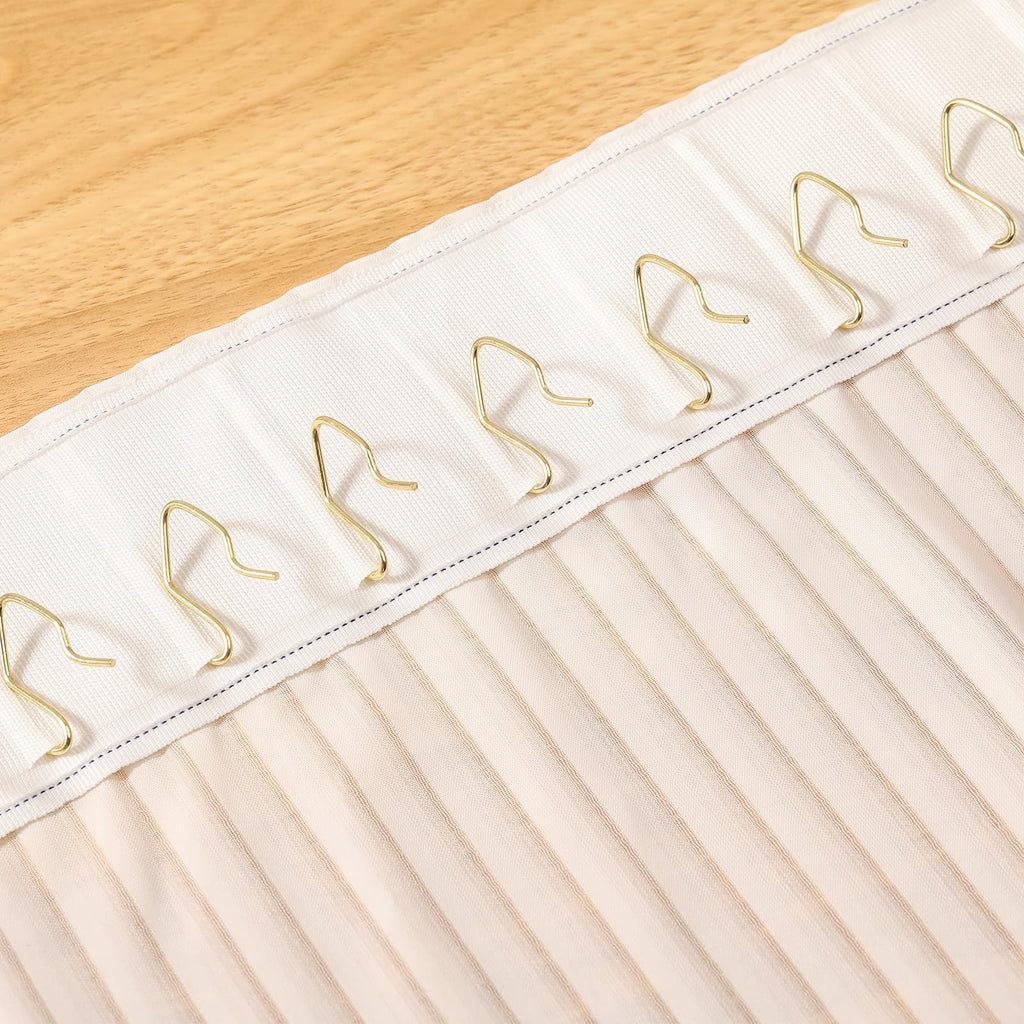 Outus 58 Pack Metal Curtain Hooks Pin On Drapery Hooks 1.2 x 1 Inch for Window,Door,Shower Curtain(Gold)
