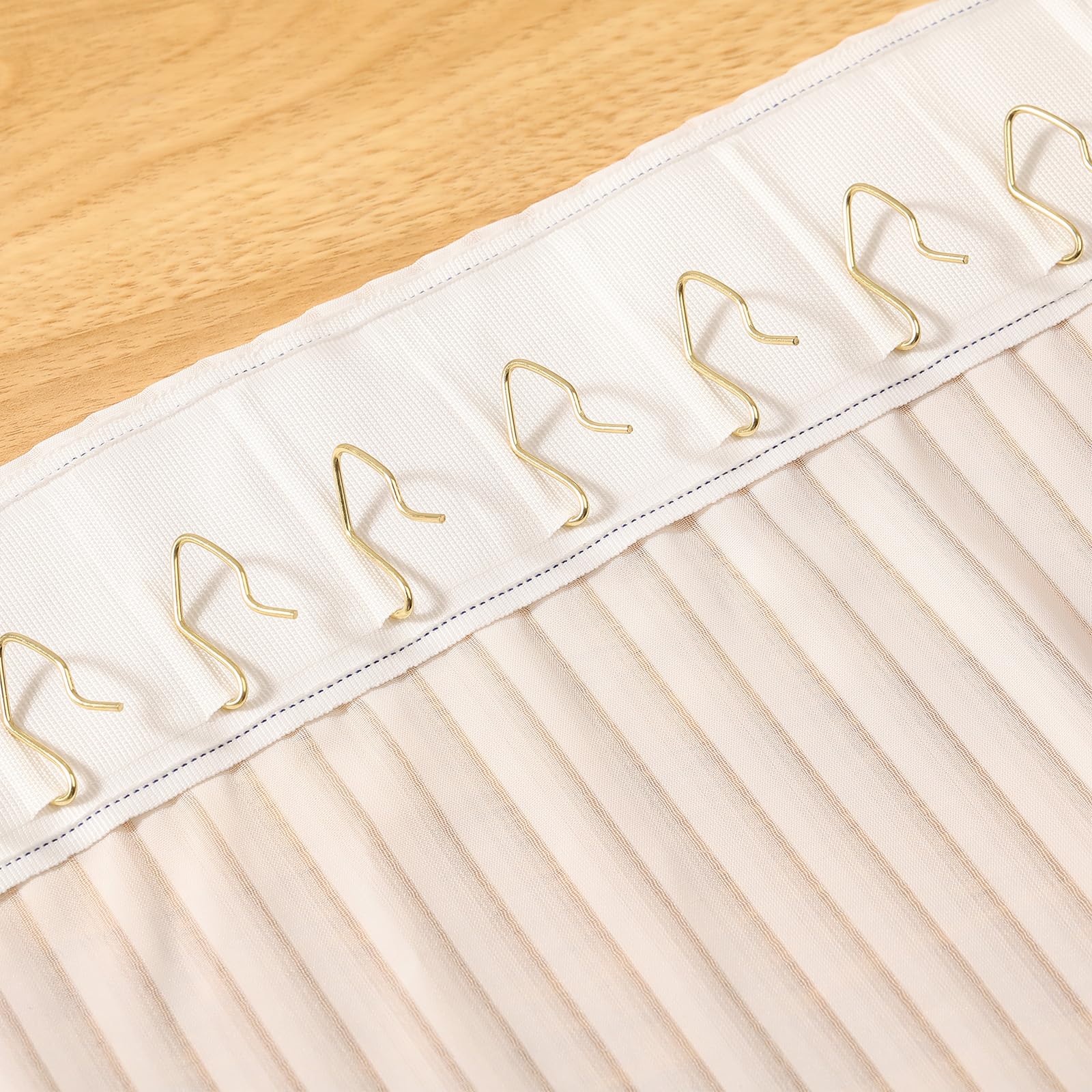 Outus 58 Pack Metal Curtain Hooks Pin On Drapery Hooks 1.2 x 1 Inch for Window,Door,Shower Curtain(Gold)