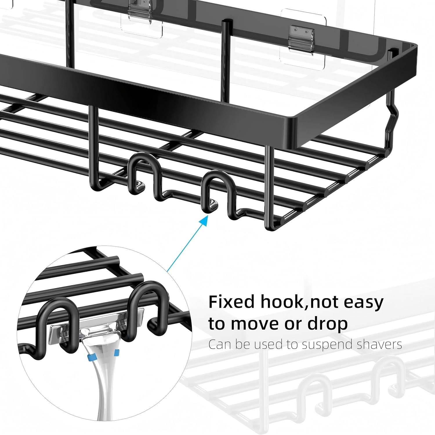 Moforoco Shower Caddy Basket Shelf - Rustproof Black Wall Organizer with Soap Holder | 3-Pack Set