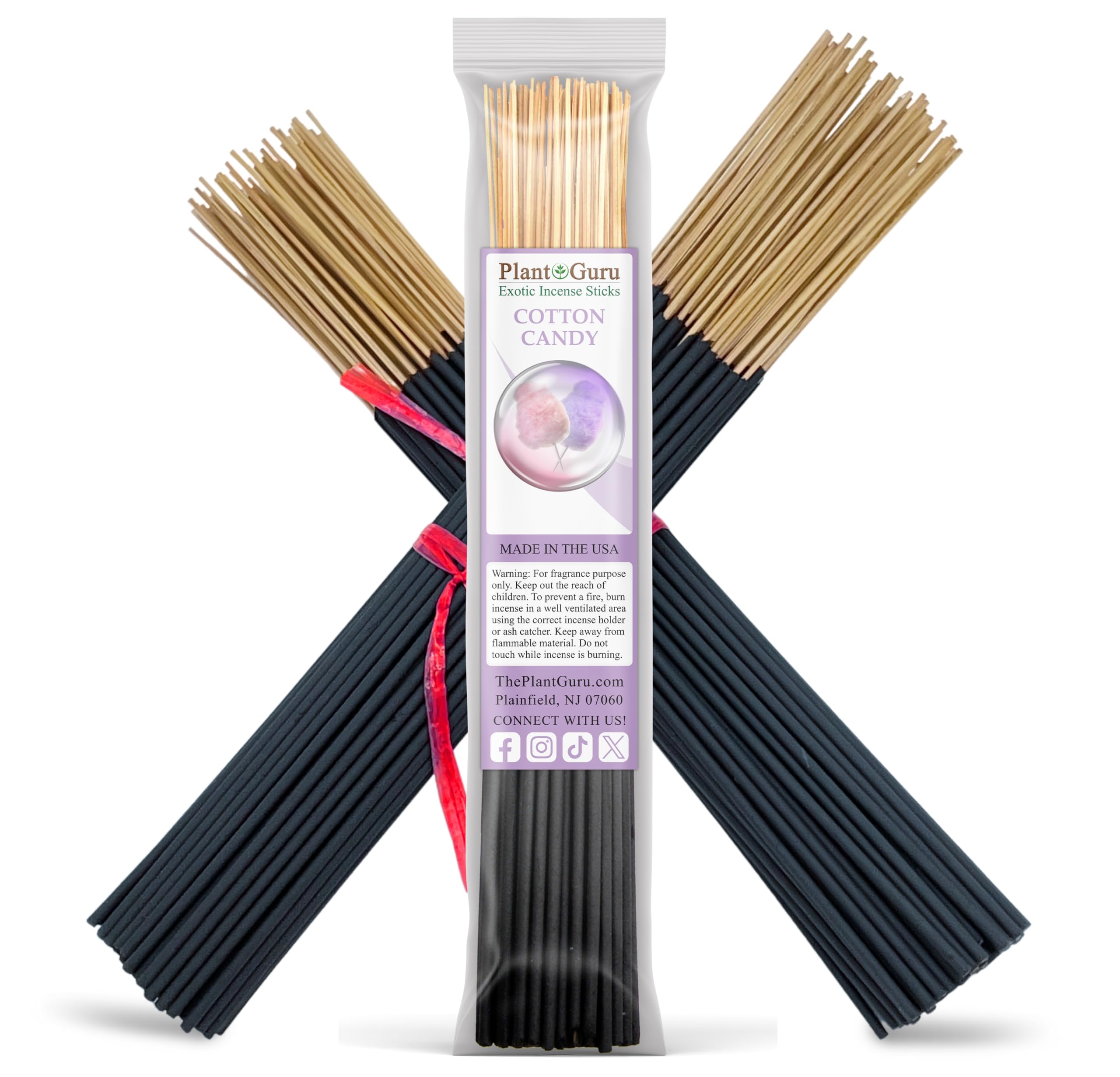 Cotton Candy Incense Sticks 11" - 1 Bundle 85 to 100 Sticks - Smooth and Clean Long Burn Time, 45 to 60 Minutes.