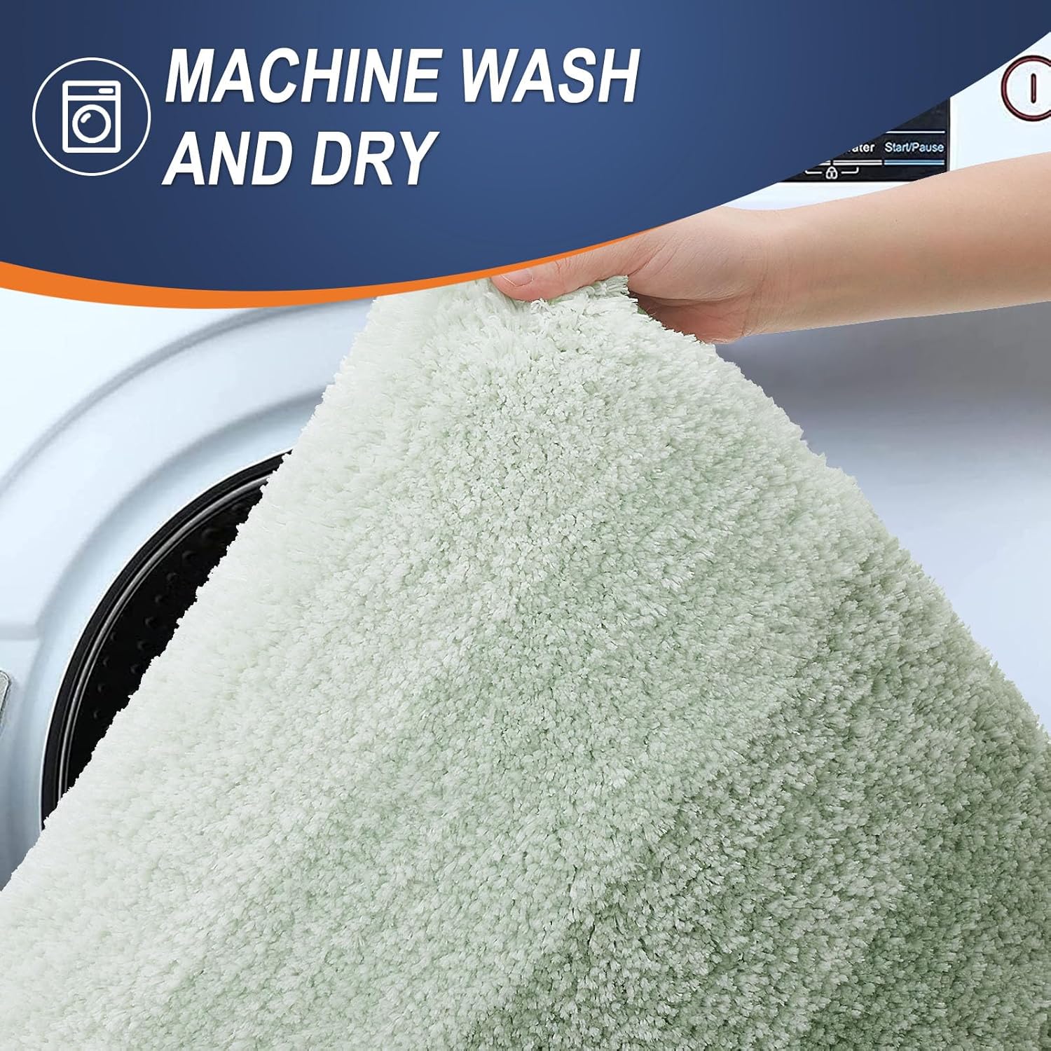 OLANLY Bathroom Rugs - Extra Soft Microfiber Mat, Quick Dry & Machine Washable | 24x16 Sage Green