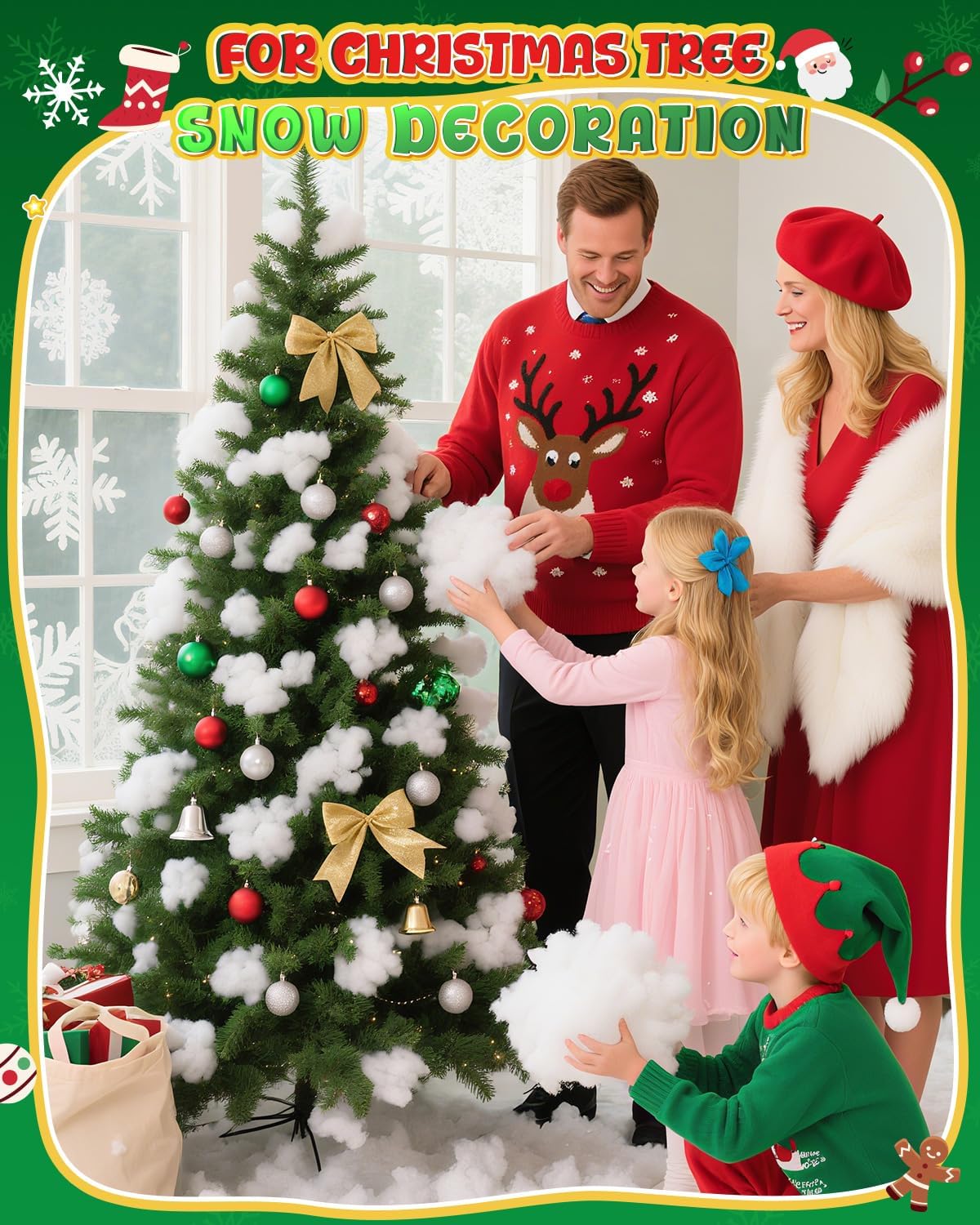 Skiennix Christmas Fake Snow | 35.27oz Fiber Artificial Snow for Indoor Decoration & Crafts