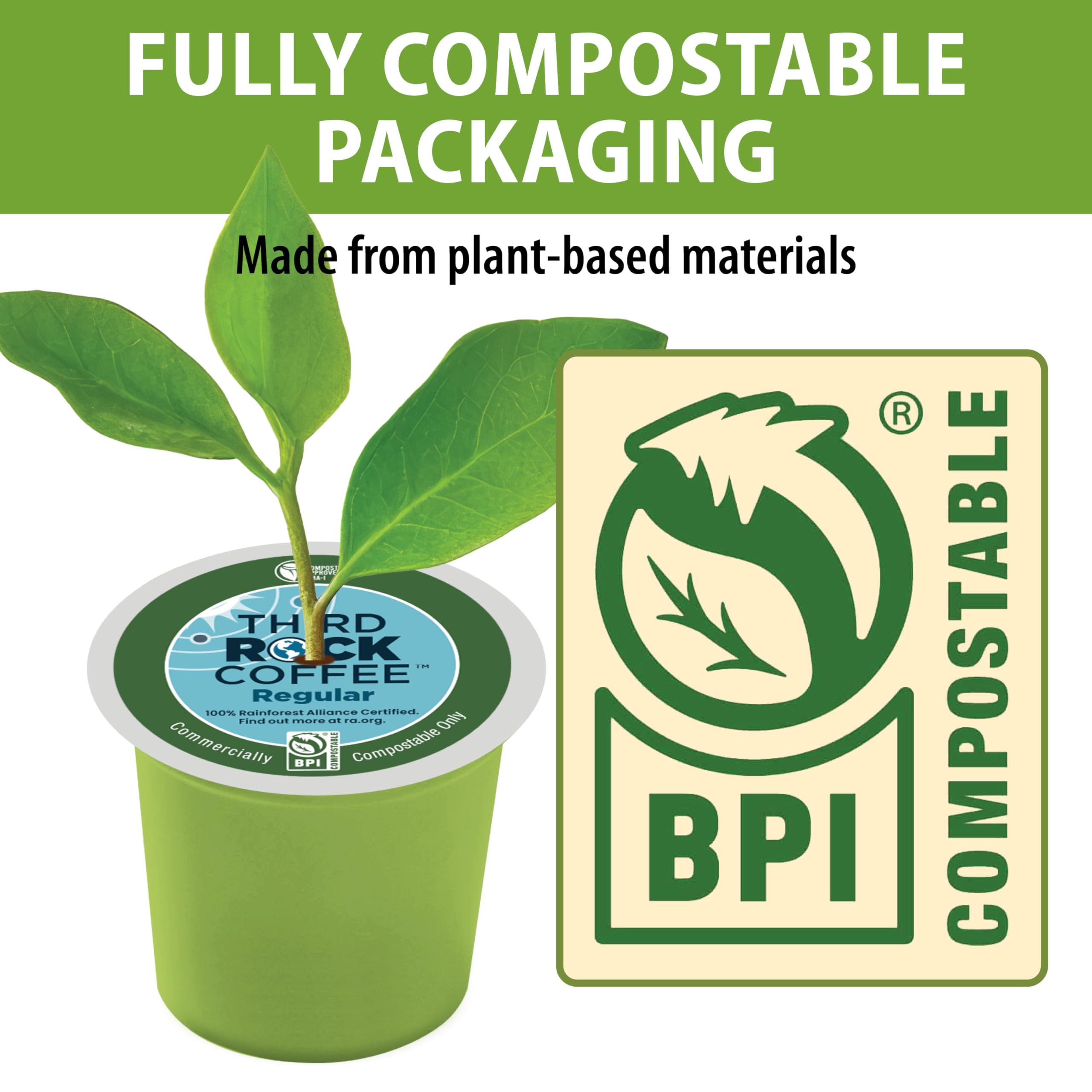 Third Rock Dark Roast Compostable Coffee Pods – 80 Count – 100% Rainforest Alliance Certified Coffee