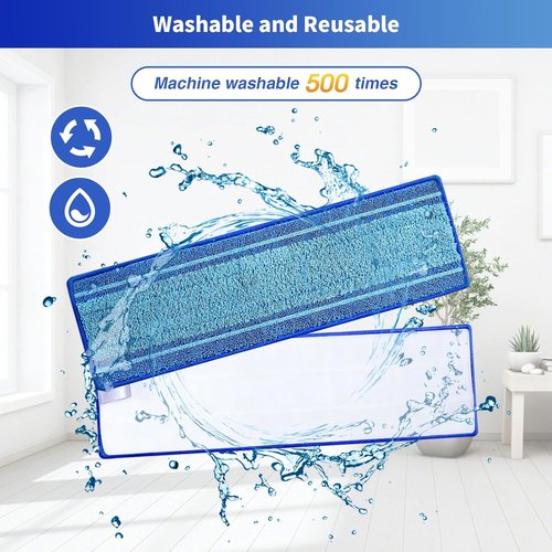 Bona Microfiber Mop Pads - 15-Pack Washable Reusable Refills for Hardwood & Tile Floors | Pet Hair & Stain Remover