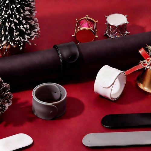 Charniol Wrapping Paper Roll Holder - 12-Piece Silicone Covered Metal Strips | Stabilize Gift Wraps (Black, White, Gray)