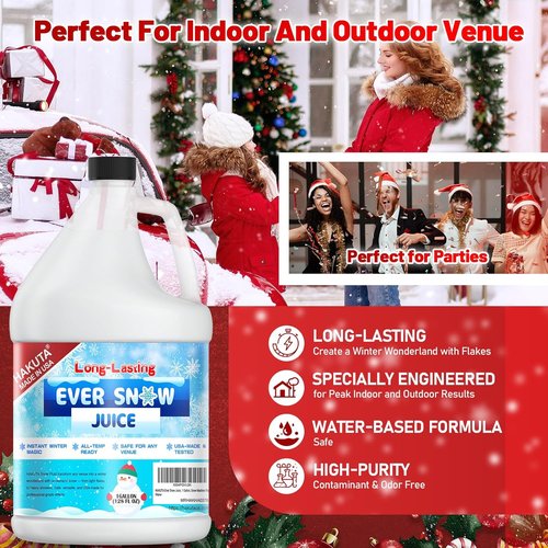 Hakuta Snow Machine Fluid - Long-Lasting Snow Juice for Perfect Winter Effects | 1 Gallon