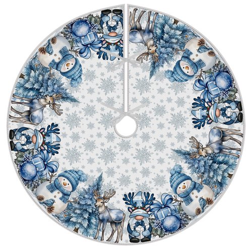 XCHI Snowman Gnomes Christmas Tree Skirt Christmas Party Decorations for Home Xmas Holiday Winter Indoor Decro 36 Inch