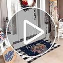 Patriotic Floral Welcome Door Mat 17"x30", American Flag Glass Bottle