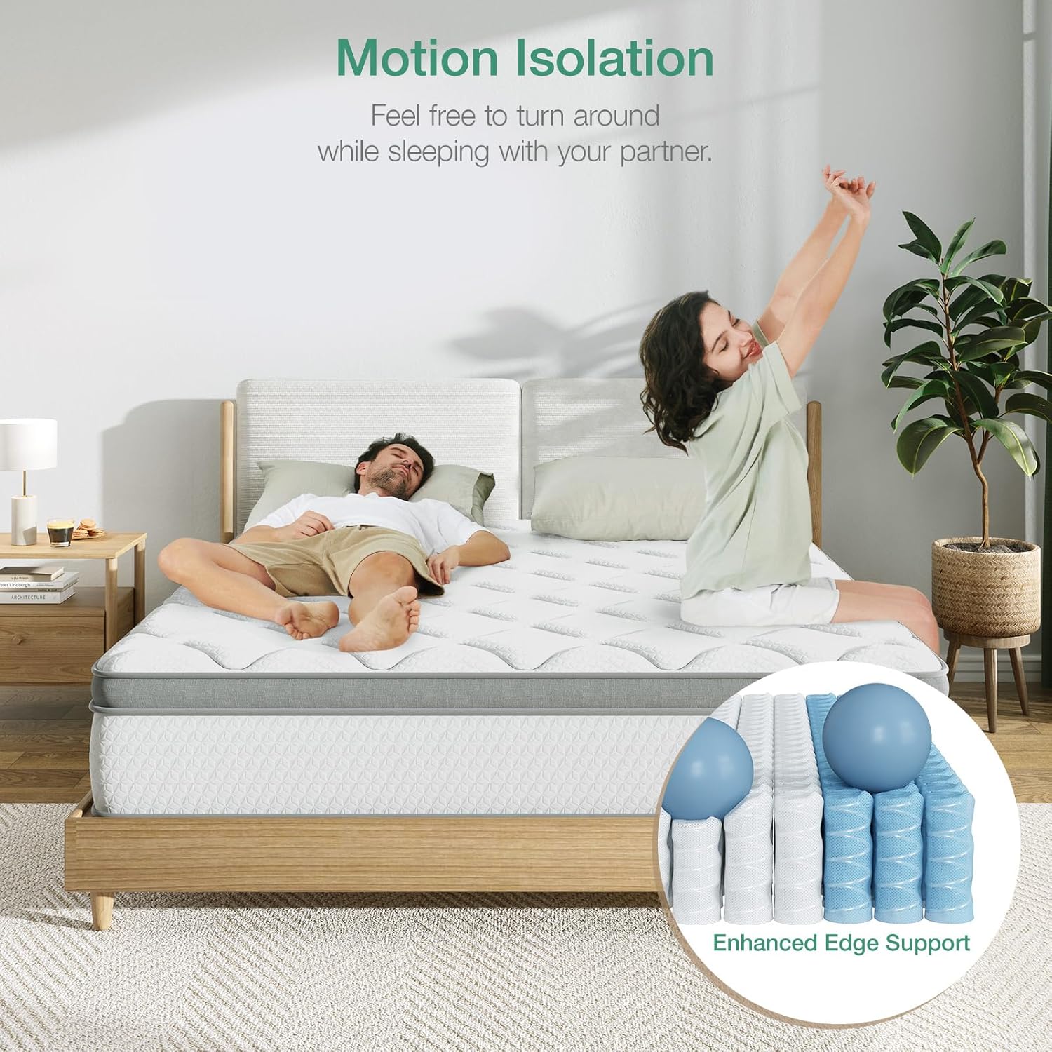 Novilla Twin Mattress - 10 Inch Hybrid Design for Kids | Pocket Innerspring Pillow Top for Comfort & Support