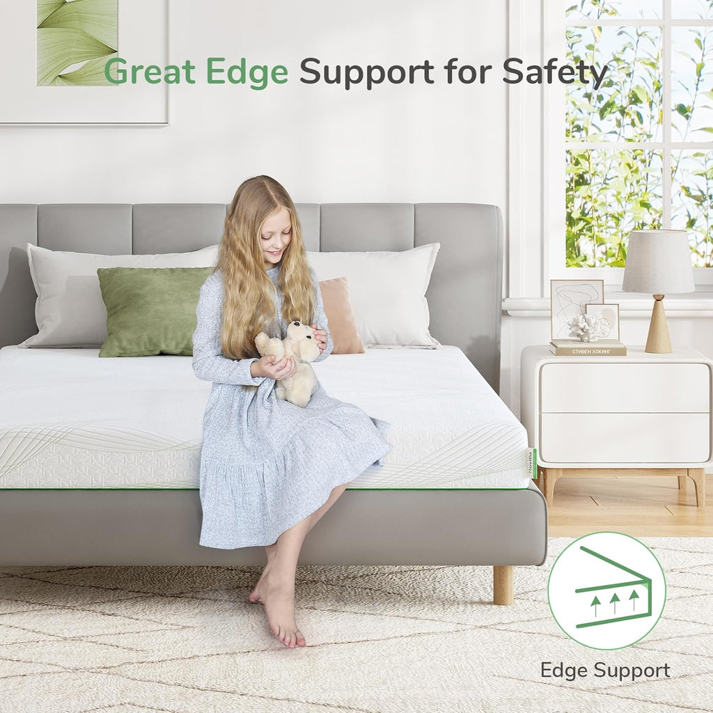 Novilla Twin Mattress - 8 Inch Gel Memory Foam for Back Pain Relief | Medium Firm with Edge Support