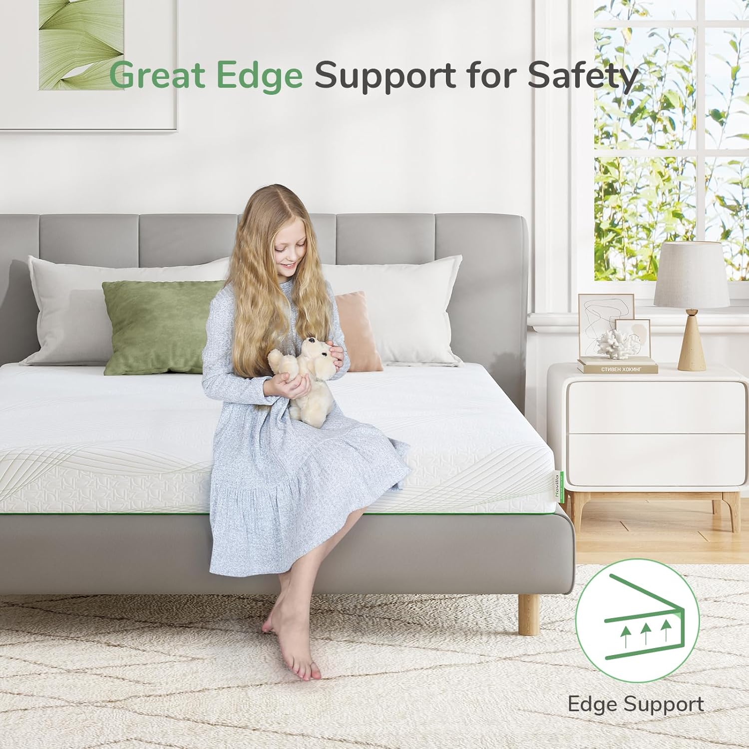 Novilla Twin Mattress - 8 Inch Gel Memory Foam for Back Pain Relief | Medium Firm with Edge Support
