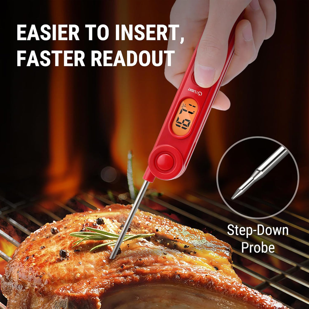 TempPro TP03B Digital Meat Thermometer - Instant Read with Backlight for Cooking, BBQ & More