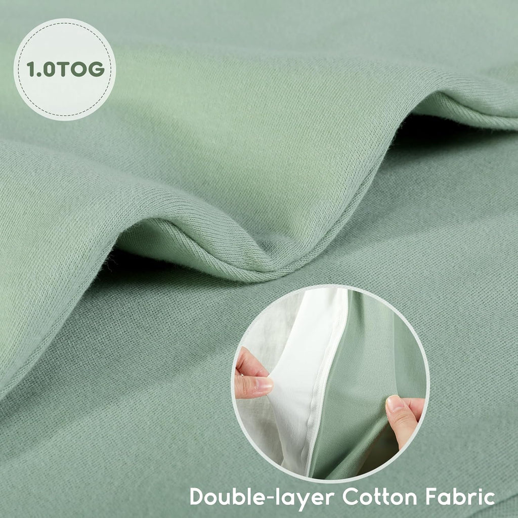 Yoofoss Baby Sleep Sack | 100% Organic Cotton Wearable Blanket for Infants 6-12 Months - 2 Pack, TOG 1.0