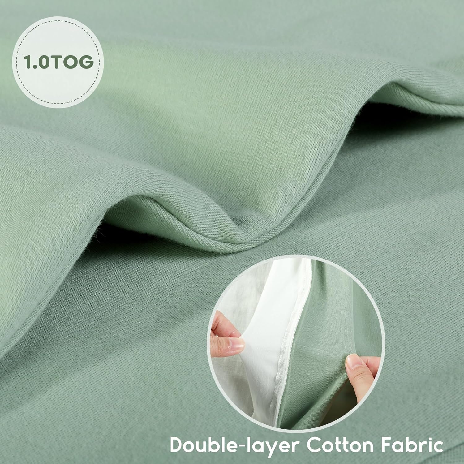 Yoofoss Baby Sleep Sack | 100% Organic Cotton Wearable Blanket for Infants 6-12 Months - 2 Pack, TOG 1.0