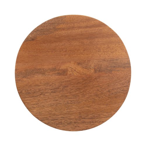 Kate and Laurel Dahl Wooden Round Drink Table; 8 x 23; Walnut Brown; Mid-Century Modern Circle Wood Accent Pedestal Table for Living Room Plant Stand or Small Bedroom Nightstand