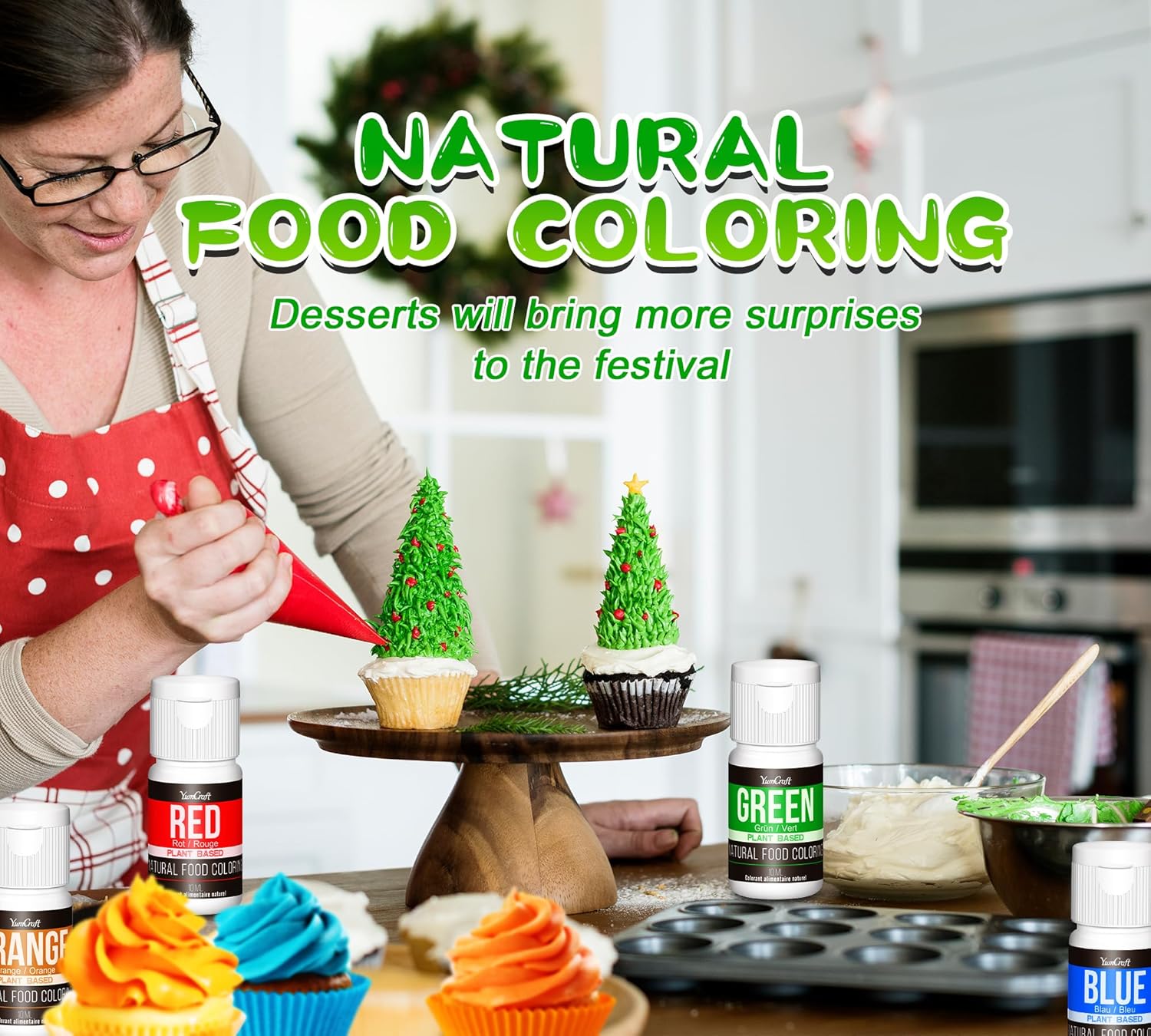 Natural Food Coloring - 10 Plant-Based Organic Liquid Dyes | Non-GMO, Artificial Dye-Free for Baking & Decorating
