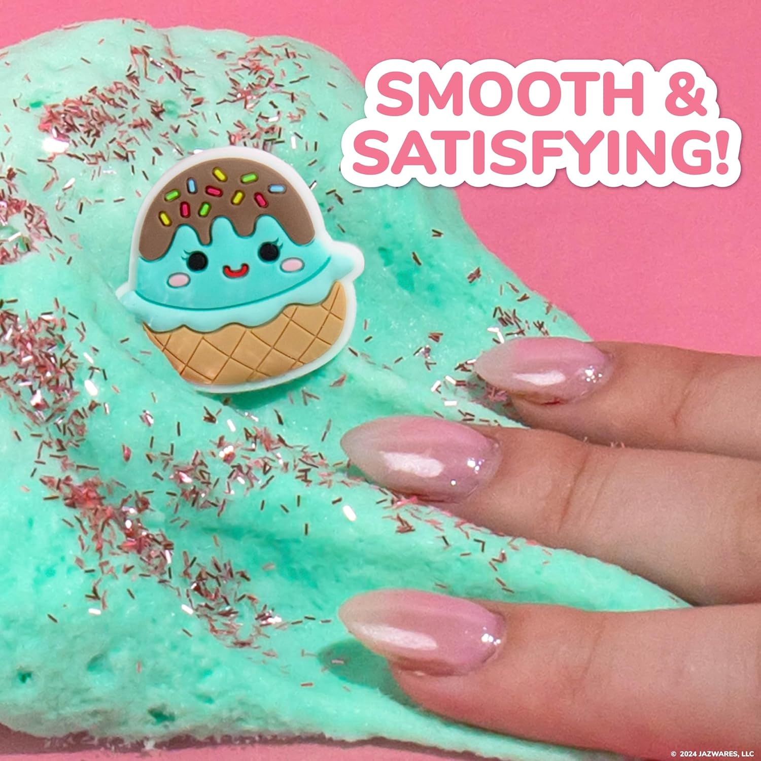 Squishmallows Maya The Ice Cream Cloud Slime - Chocolate-Scented 8 oz. Storage Container With Figurine Topper