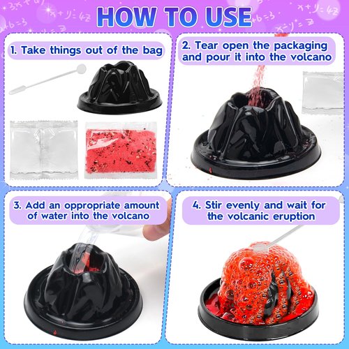 CHILDGO 24 Pack Valentines Gifts for Kids-Volcano Eruption Science Kits with Valentines Cards, STEM Experiments for Classroom Exchange and Party Favors for Boys and Girls
