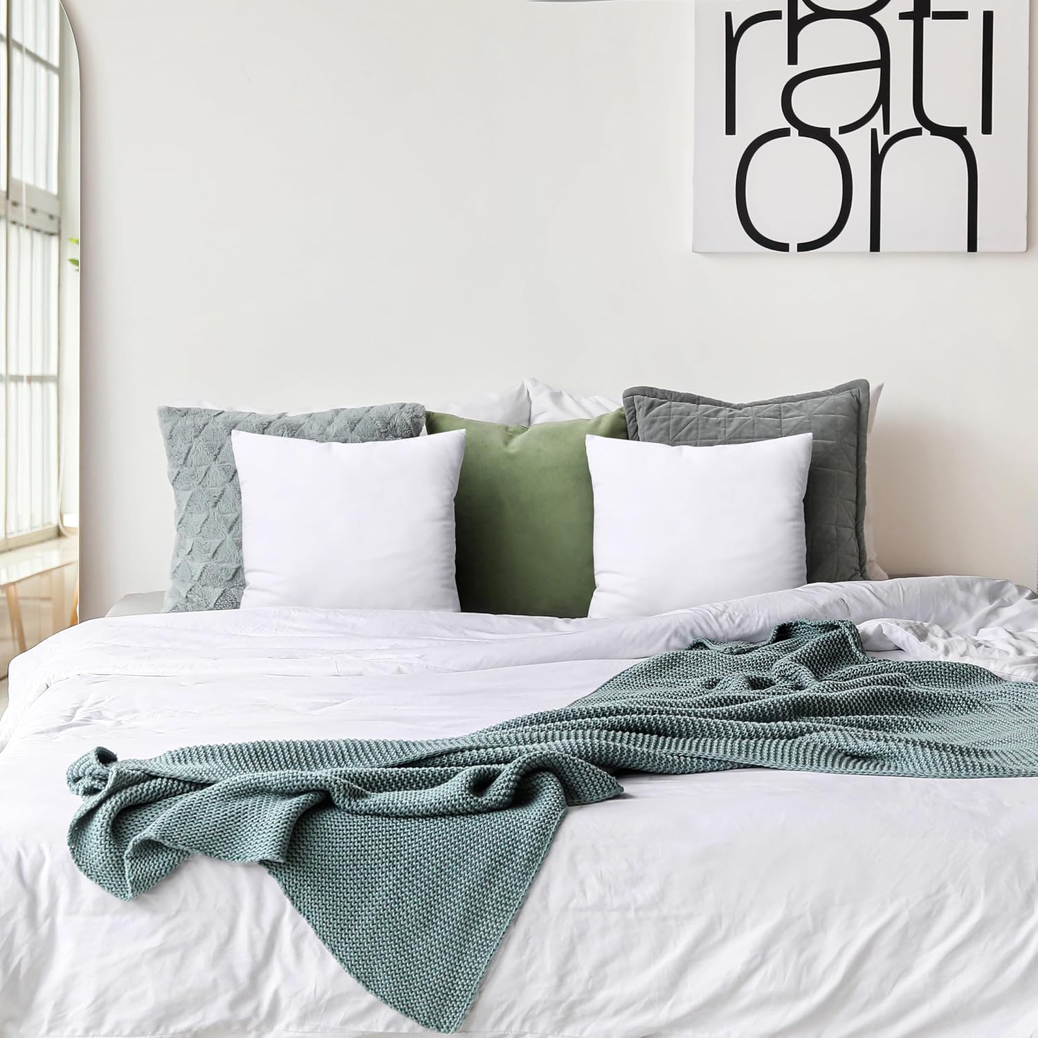 Utopia Bedding 20x20 Pillow Inserts - Set of 2 White Decorative Cushions for Sofa & Bed - Soft & Fluffy