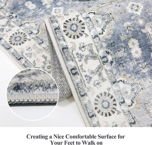 HY HAO YUN LAI Non-Slip Kitchen Runner Rug - Ultra Soft & Washable, Grey 2' x 12'