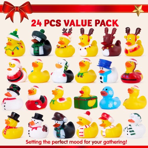 JOYIN Christmas Advent Calendar - 24 Days of Fun Rubber Duck Bath Toys for Kids | Perfect Holiday Gift