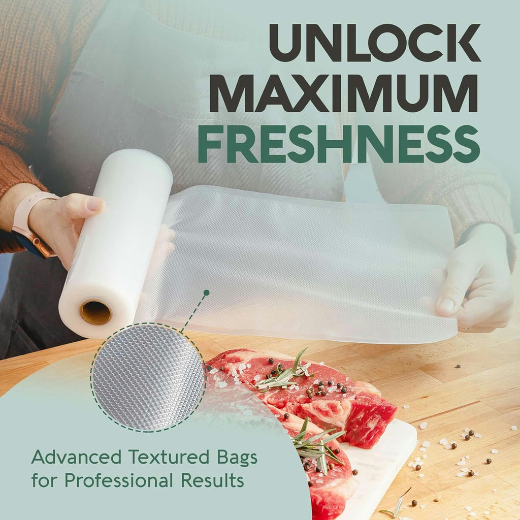 Avid Armor Vacuum Sealer Bags - Heavy Duty 8x25 Rolls | BPA-Free Food Storage & Sous Vide | 4 Pack