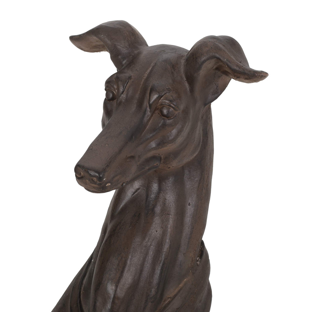 Brandbury Greyhound Dog Statue, Dark Brown