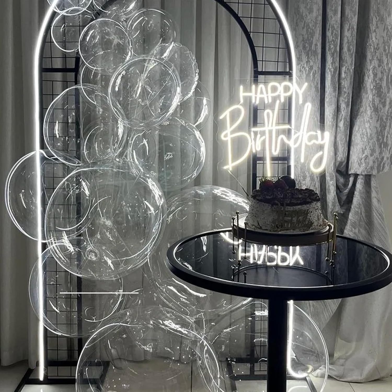 Voircoloria Clear Balloons Kit - 90 Pack of Transparent Balloons in 18/12/10/5 Inch Sizes for Parties & Events
